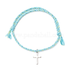 201 Stainless Steel Cross Charm Bracelets&nbsp;BJEW-JB13463