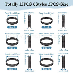 12Pcs 6 Size 201 Stainless Steel Grooved Finger Ring Settings&nbsp;RJEW-TA0001-06EB