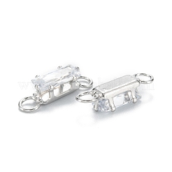 Brass Clear Cubic Zirconia Links Connectors&nbsp;ZIRC-G170-16P