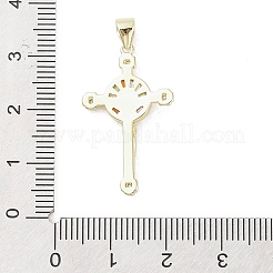 Golden Brass Micro Pave Cubic Zirconia Pendants&nbsp;KK-A209-08G-01