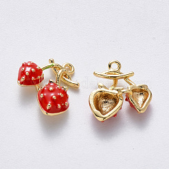 Brass Enamel Pendants&nbsp;KK-T049-033G-NF