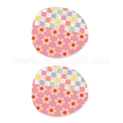 Plaid Theme Printed Acrylic Pendants&nbsp;OACR-T028-05F