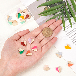 Resin & Wood Two Tone Cabochons&nbsp;DIY-OC0005-40