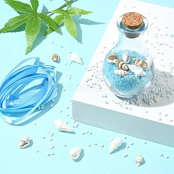 Ocean Beach Theme Glass & Shell Beads Wish Bottle DIY Making Kits&nbsp;DIY-FS0007-57