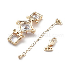 Brass & Cubic Zirconia & Glass Watch Band Clasps&nbsp;LS-KK-G523-03G-01