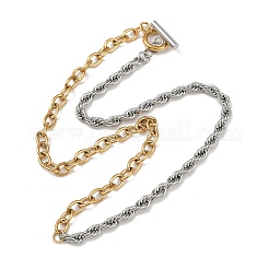 304 Stainless Steel Rope Chain Cable Chain OT Necklaces for Women&nbsp;NJEW-K288-02GP