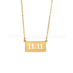 304 Stainless Steel Rectangle Pendant Necklaces&nbsp;NJEW-OY002-35G