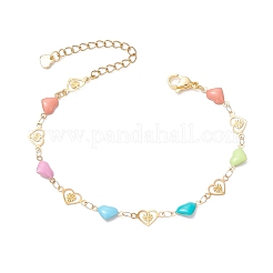 304 Stainless Steel Heart Link Bracelets with Enamel&nbsp;BJEW-JB11497