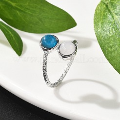 Natural Apatite & Rose Quartz Finger Rings&nbsp;RJEW-A068-03P-03