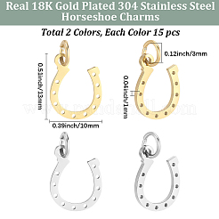 30Pcs 2 Colors 304 Stainless Steel Charms&nbsp;STAS-BBC0010-14B