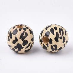 Printed Natural Wood Beads&nbsp;WOOD-S053-39