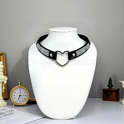 Punk-style Black Imitation Leather Crystal Rhinestone Chocker Necklaces&nbsp;NJEW-CL0001-30