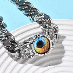 Eye 201/304 Stainless Steel Link Bracelets&nbsp;BJEW-F522-02P-03
