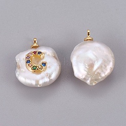 Natural Cultured Freshwater Pearl Pendants&nbsp;PEAR-F008-32G-C