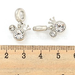 Rack Plating Alloy Pave Crystal Rhinestone Crown European Dangle Charms&nbsp;FIND-B034-16P