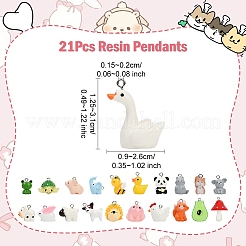 21Pcs 21 Styles Opaque Resin Pendants&nbsp;RESI-YW0003-27