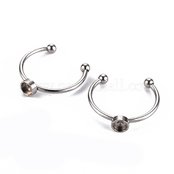Non-Tarnish 201 Stainless Steel Cuff Pad Ring Settings&nbsp;X-STAS-S080-042A-P