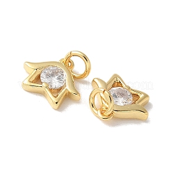 Brass Micro Pave Clear Cubic Zirconia Pendants&nbsp;KK-Q031-08G