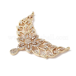 Brass Micro Pave Clear Cubic Zirconia Pendants&nbsp;KK-N290-16G