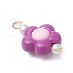 Two Tone Opaque Acrylic Beads with 304 Stainless Steel Flat Head Pins Pendants&nbsp;PALLOY-JF03483-01