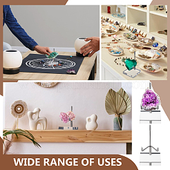 Iron Crystal Rock Display Easels with Square Clear Acrylic Base&nbsp;ODIS-WH0079-011P