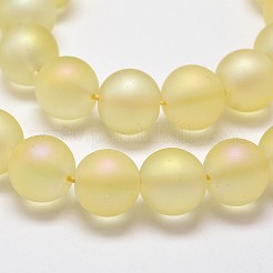 Frosted Electroplate Synthetic Quartz Bead Strands&nbsp;EGLA-J064-4mm-FR03