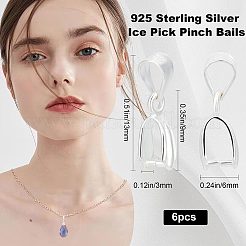 6Pcs 925 Sterling Silver Pendant Bails&nbsp;STER-CN0001-17