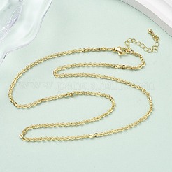 2.5MM Brass Boston Link Chain Necklaces&nbsp;NJEW-P339-05G