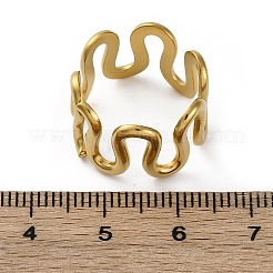 Wave 304 Stainless Steel Finger Rings for Women&nbsp;X-RJEW-F174-06G