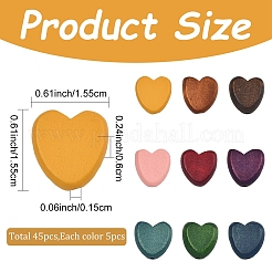 45Pcs 9 Colors Painted Natural Wood Beads&nbsp;WOOD-YW0002-03