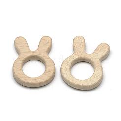 Undyed Beech Wood Big Bunny Pendants&nbsp;WOOD-R263-04-LF