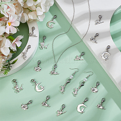 60Pcs 6 Styles Cat Alloy Pendant Decorations&nbsp;HJEW-GO00223