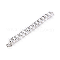 Brass Clear Horse Eye Cubic Zirconia Links Connectors&nbsp;ZIRC-G170-21