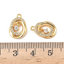 Brass Micro Pave Clear Cubic Zirconia Pendants&nbsp;KK-B160-25G