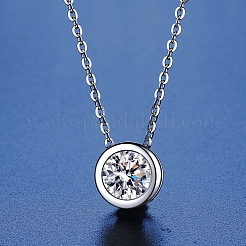 Anti-Tarnish Rhodium Plated 925 Sterling Silver Pave Crystal Moissanite Rhinestone Flat Round Multi-Strand Links&nbsp;STER-U003-05P