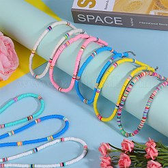 Polymer Clay Heishi Surfer Beaded Necklaces Set&nbsp;NJEW-SW00031