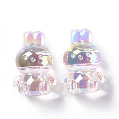 UV Plating Rainbow Iridescent Acrylic Beads&nbsp;OACR-H015-08