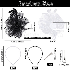 2 Sets 2 Colors Women's Fascinator Hat&nbsp;OHAR-GF0001-38