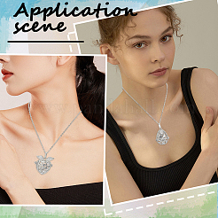 DIY 304 Stainless Steel Pendants Essential Oil Diffuser Necklaces Making Kits&nbsp;NJEW-SC0001-49