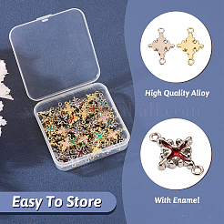 48Pcs 12 Styles Rack Plating Alloy Enamel Connector Charms&nbsp;FIND-TA0002-85