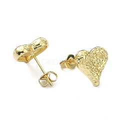 Brass Heart Stud Earrings for Valentine's Day&nbsp;EJEW-Q780-09G