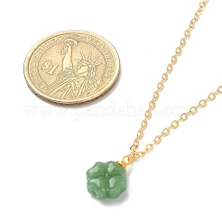 Clover Glass Pendant Necklace with Cable Chains&nbsp;NJEW-TA00087