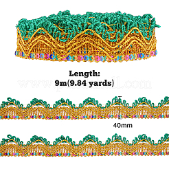 Sparkle Polyester Lace Ribbons&nbsp;OCOR-WH0080-16B