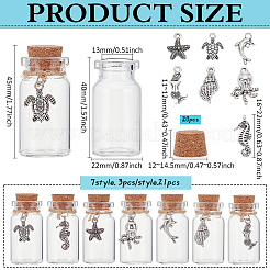 21Pcs 7 Style Glass Jar Glass Bottles&nbsp;AJEW-PH01586