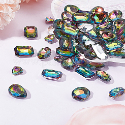64Pcs 4 Style Glass Rhinestone Cabochons&nbsp;RGLA-FG0001-19
