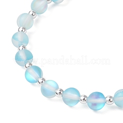 4Pcs 4 Colors Synthetic Frosted Moonstone Round Beaded Stretch Bracelets&nbsp;BJEW-JB11878