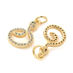 Brass Micro Pave Cubic Zirconia Pendants&nbsp;KK-U056-21G