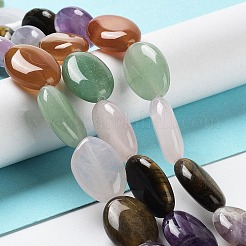 Natural Green Aventurine & Amethyst & Tiger Eye & Rose Quartz & Quartz Crystal & Carnelian Beads Strands&nbsp;G-L164-A-19