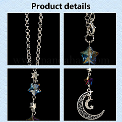 10Pcs 10 Styles Alloy & Glass Pendant Decoration&nbsp;HJEW-SC0002-65