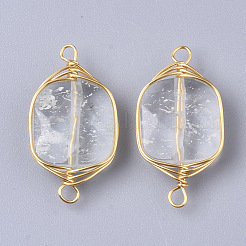 Natural Quartz Crystal Links Connectors&nbsp;G-S359-044